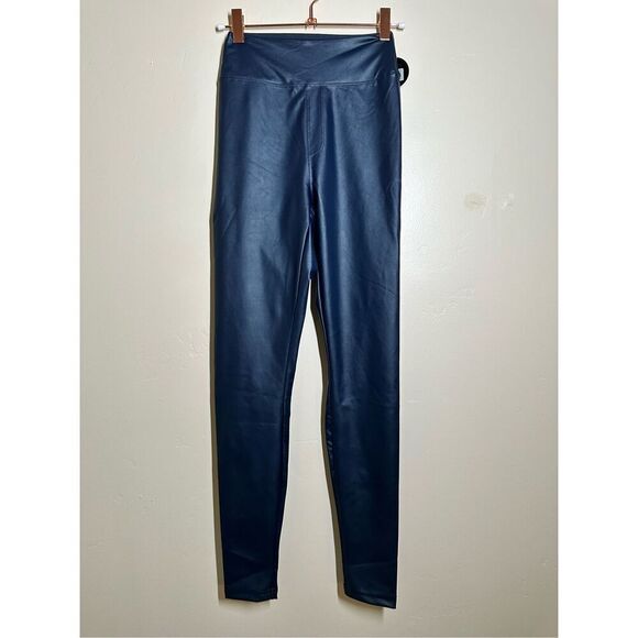 Aerie Offline Navy Blue Faux Leather Leggings Size XS or Medium New. - Picture 3 of 5